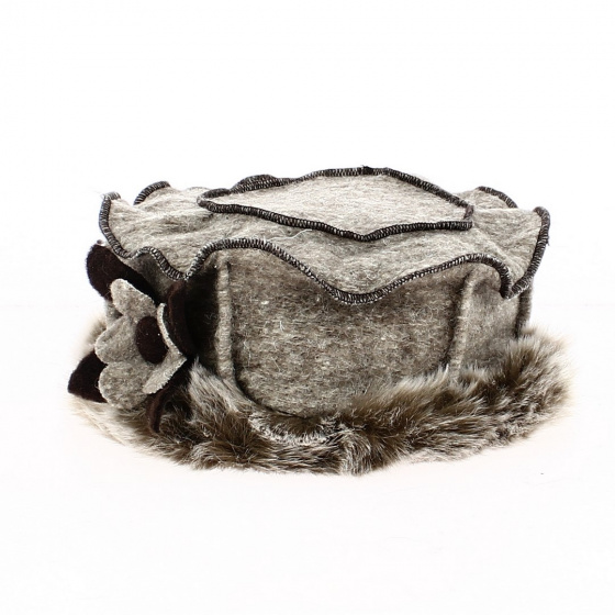 Toque Megève Brown in wool - Traclet