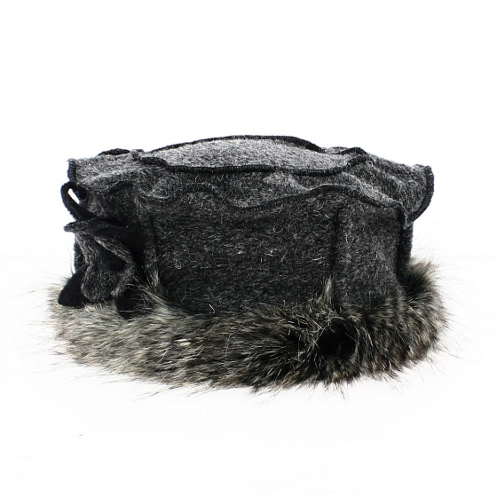 Toque Megève Anthracite in wool - Traclet