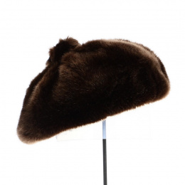 Fake Fur Beret Ama Brown - Traclet