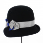 Cloche Hat Dona Wool Felt Black - Traclet