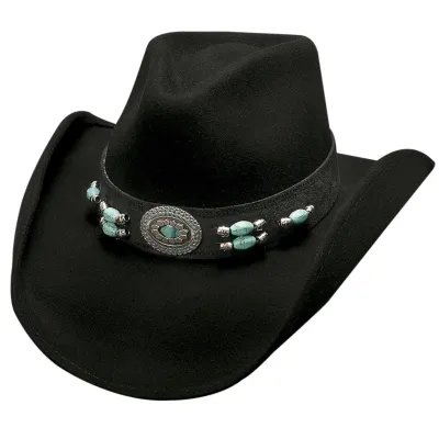 Cowboy Hat Jewel of the West Black Felt - Bullhide