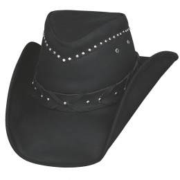 Bullhide Burnt dust leather rodeo hat black