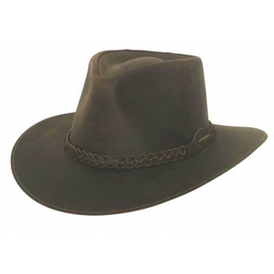 Traveller Duluth Brown Leather Hat - Bullhide