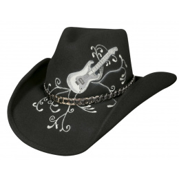 Chapeau de Cowboy Rock'n Roll Legend Feutre Laine Noir - Bullhide