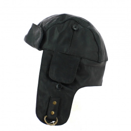 Boyington Black Leather Car Helmet - Aussie Apparel
