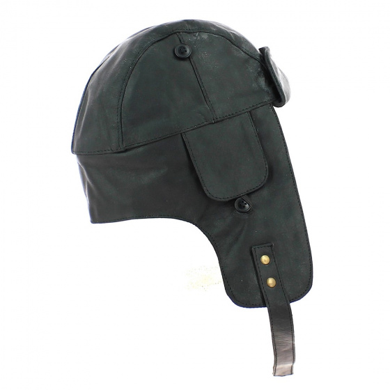 Casque Auto Boyington Cuir Noir - Aussie Apparel