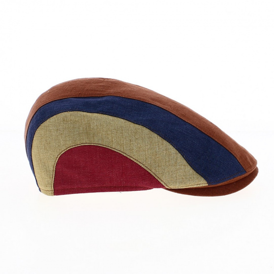 Detroit Flat Cap Linen Stripes - Göttmann