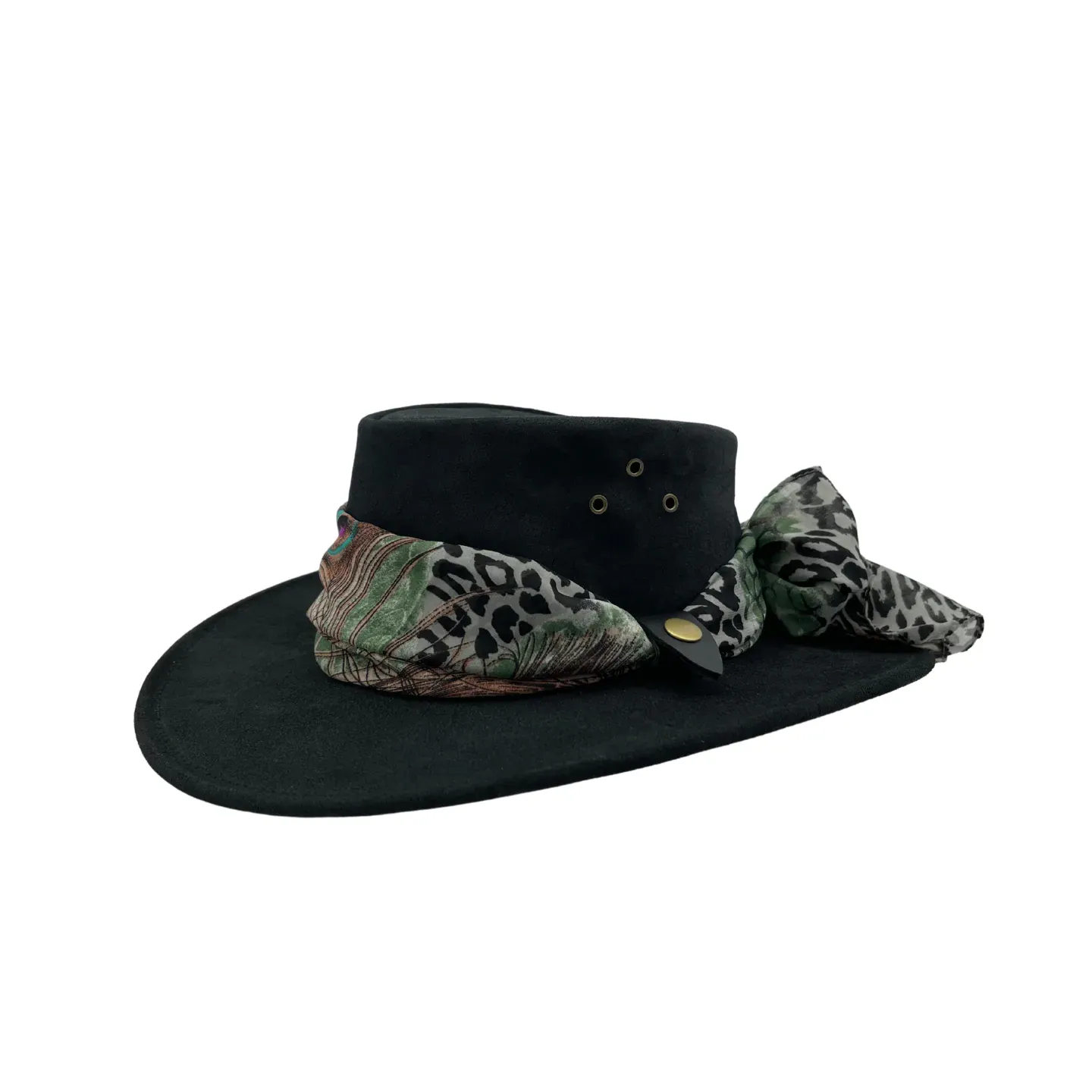 Chapeau Australien cuir femme noir - Jacaru
