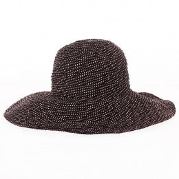 Brown scrunchie cap with white weight UPF 50+ - House Of Ord