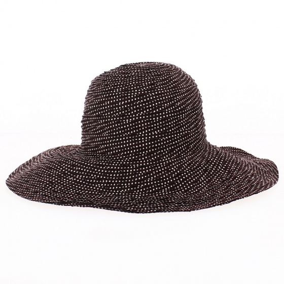 Brown scrunchie cap with white weight UPF 50+ - House Of Ord