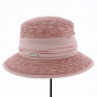 Cloche hat Erza natural straw pink - Traclet