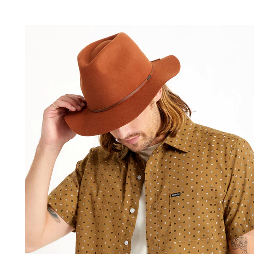 Wesley Traveller Hat Caramel Wool Felt - Brixton