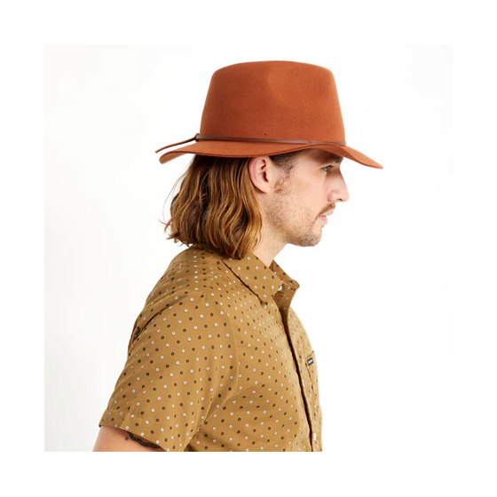 Wesley Traveller Hat Caramel Wool Felt - Brixton