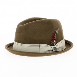Trilby Gain Wool Felt Desert Brown Hat - Brixton