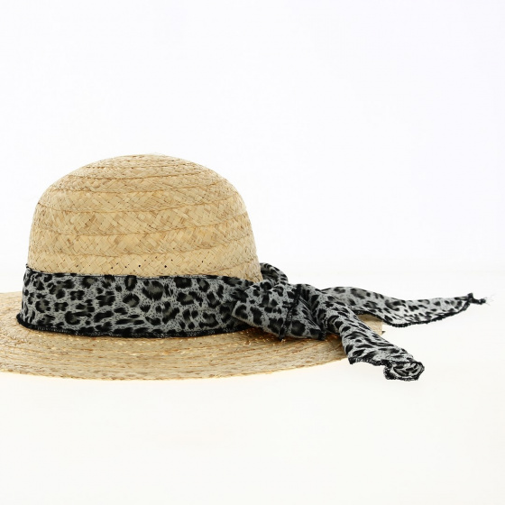 Capeline Queen Jungle Straw Ribbon Leopard - Herman