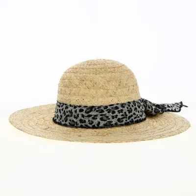 Capeline Queen Jungle Straw Ribbon Leopard - Herman