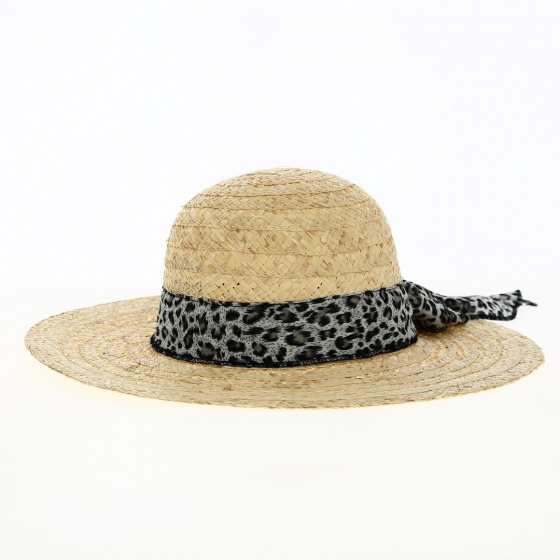 Capeline Queen Jungle Straw Ribbon Leopard - Herman
