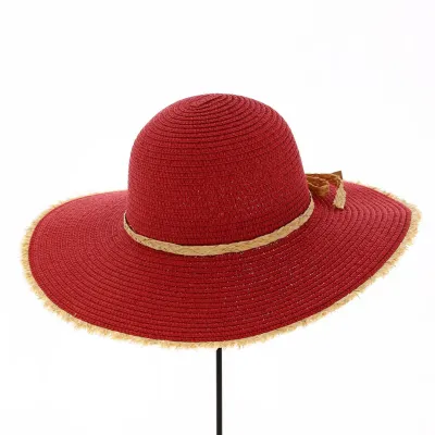 Capeline Lylio Paille Papier Rouge - Traclet