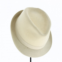 Chapeau fashion coton uni beige