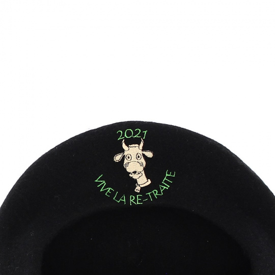 Leto Black Wool Beret - Traclet