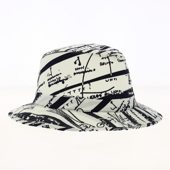 safari fantaisie bleu et blanc 100 % coton - Crambes