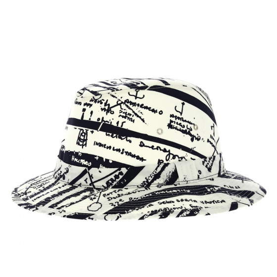safari fancy blue and white 100% cotton - Crambes