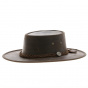 copy of Squashy taupe kangaroo leather hat