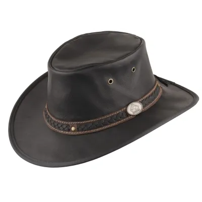 Chapeau Cuir De Kangourou Noir - sundowner scippis - Traclet