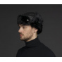 Black Leather Vega Ushanka - Bailey