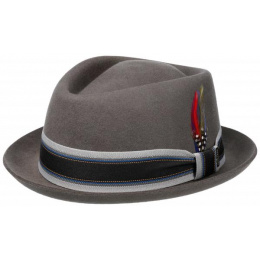 Grey Felt PorkPie/Trilby Reno Hat - Stetson