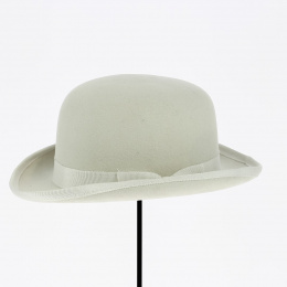 Chapeau Melon Feutre Laine Blanc - Traclet