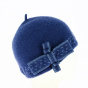 Beret - Woolen hat with blue bow - Traclet