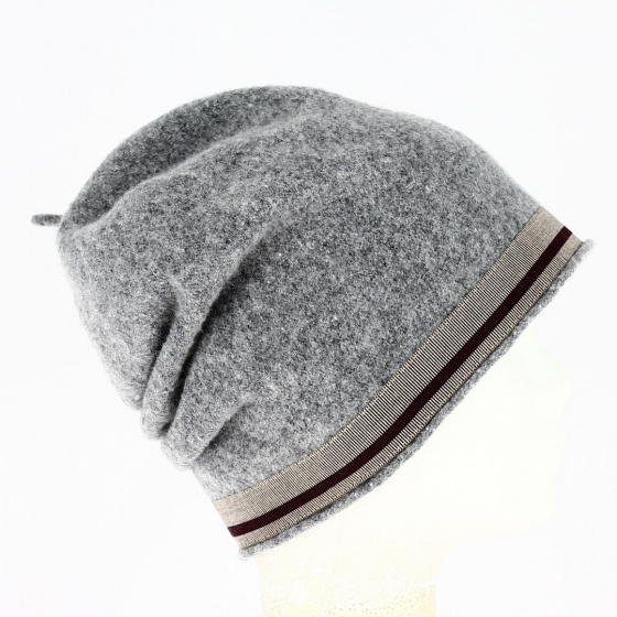 Béret - Bonnet Laine gris avec bandeau - Traclet