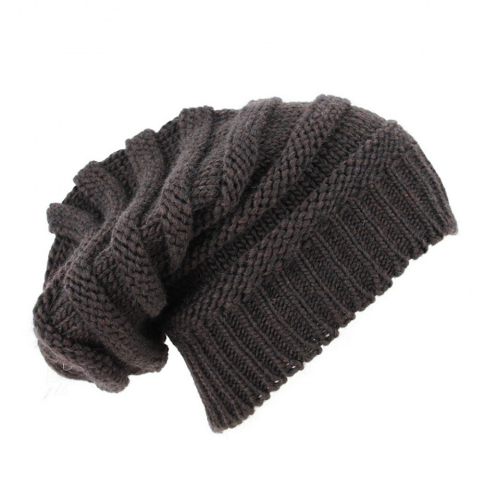 bonnet filet couleurs rasta et noir tricote large legerement extensible