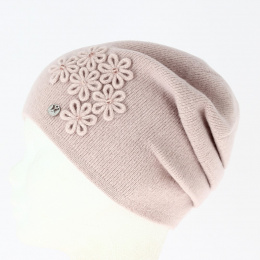 Women's Pink Floral Beanie - Traclet