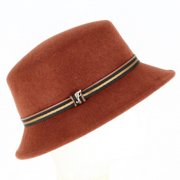 Cloche Hat Felt Wool Brick - Fléchet