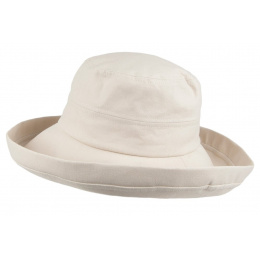 Moon Foldable Summer Sun Hat Cotton / Linen Beige - Traclet