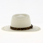 White Leopard Traveller Hat Wool Felt - Fléchet