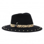 Black Leopard Traveller Hat Wool Felt - Fléchet