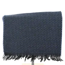 Écharpe Laine Vierge à pois marine