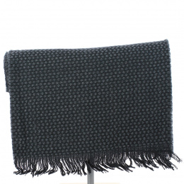 Virgin wool scarf with anthracite dots