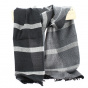 Virgin wool scarf with anthracite, grey and mouse grey stripes