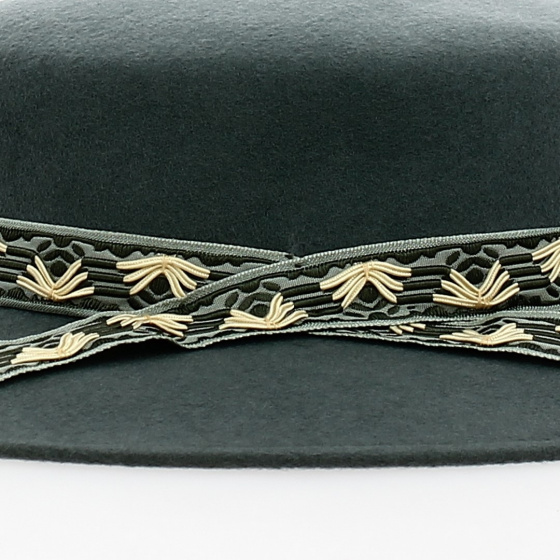 Felt wool canoe green detail - Traclet