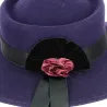 Canotier Feutre laine violet  détail - Traclet