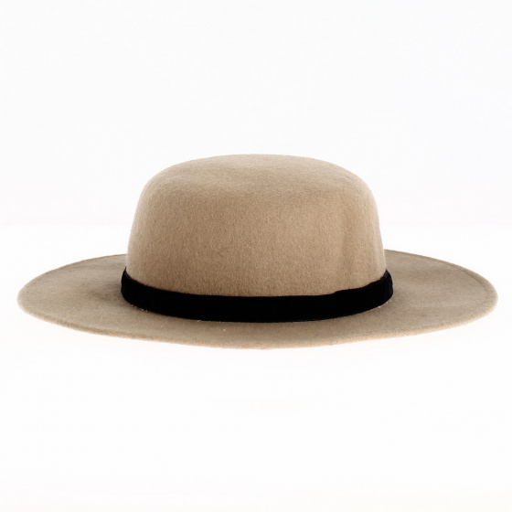 Camel wool felt boater - Traclet