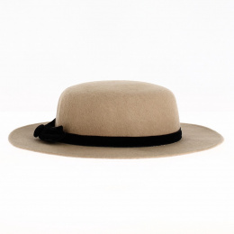 Camel wool felt boater - Traclet