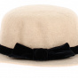Camel wool felt boater with knot detail - Traclet