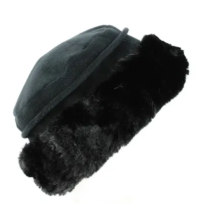 Toque Akilina Fausse Fourrure & Doublure Polaire Noir - Traclet