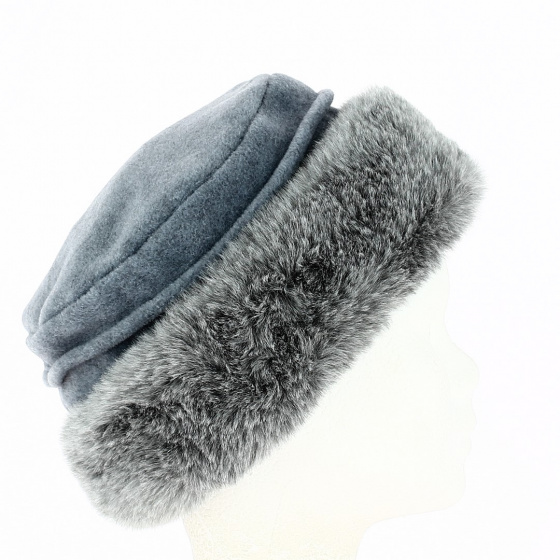 Akilina Toque Faux Fur & Fleece Lining Ice Blue - Traclet
