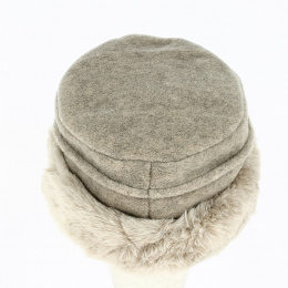 Toque Akilina Fausse Fourrure & Doublure Polaire Beige - Traclet